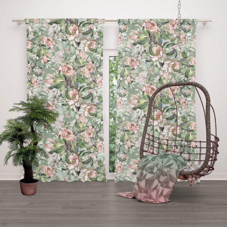 Фотошторы Олимп текстиль цветочный водопад габардин 150-260