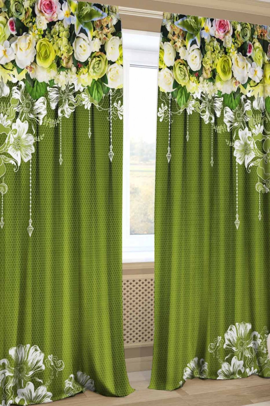 Портьеры ТД текстиль дуэт Кантри (79719/79722) на ленте 270 см