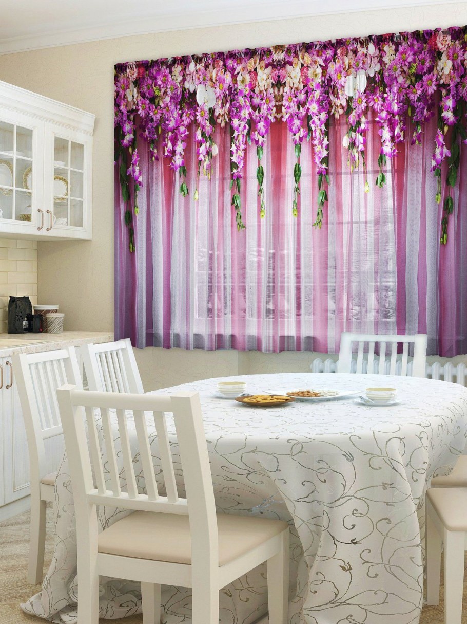 Комплект штор сапфировые цветы (блэкаут Шайн, 1,47 х 2,67) +/- 3см х 2