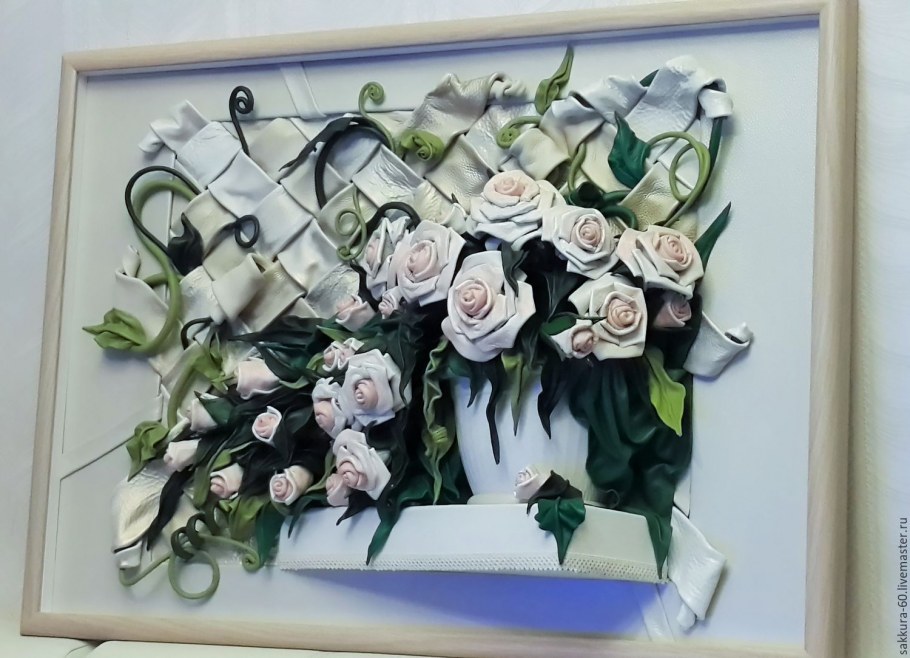 Панно из цветов из фоамирана