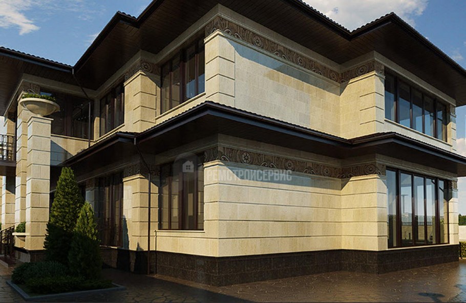 Дагестанский камень для фасада хайтек