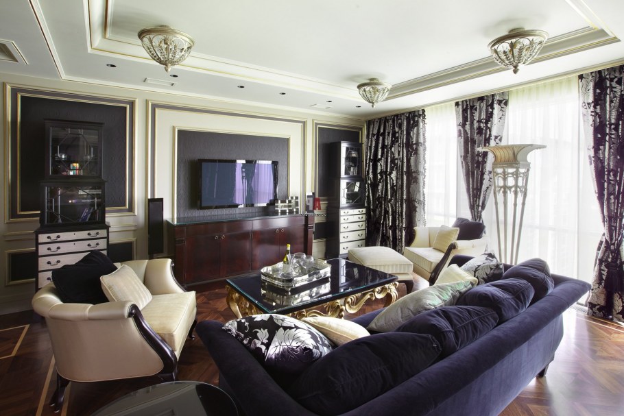 Стиль Неоклассика в интерьере квартиры гостиная