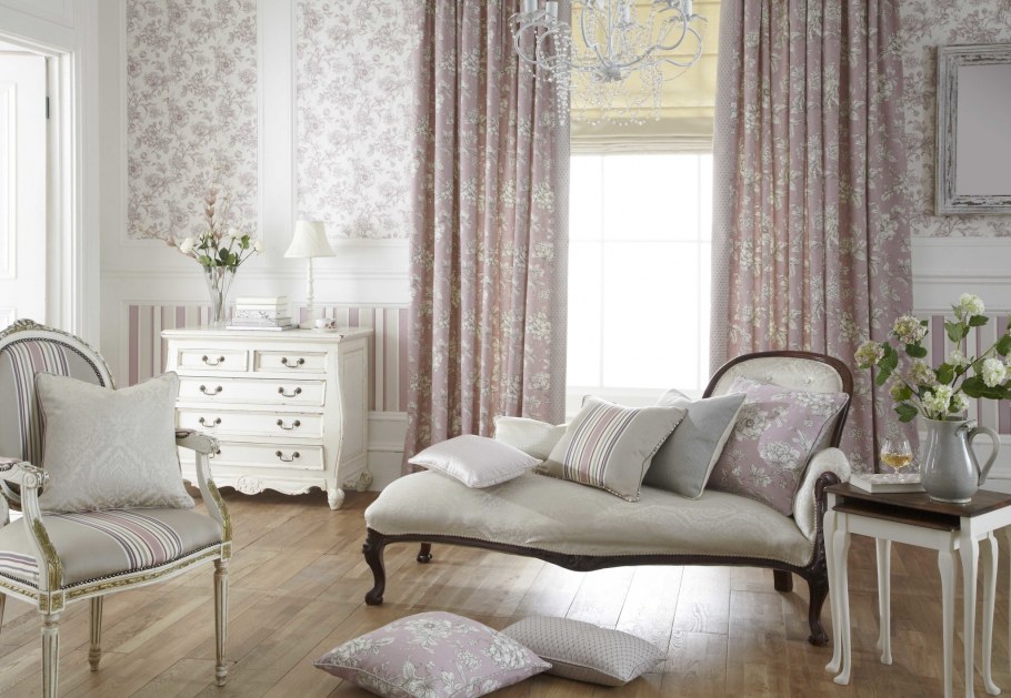 Цветочные шторы в интерьере