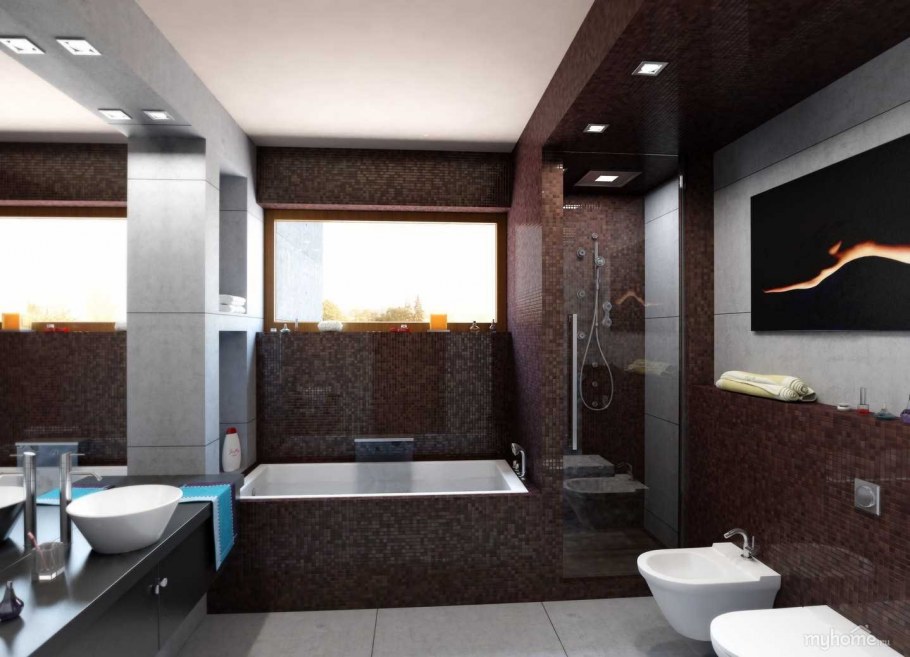 Ванная комната в коричневом цвете