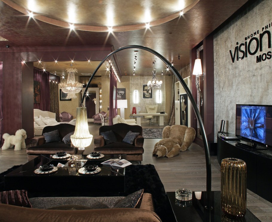 Квартира студия в стиле гламур