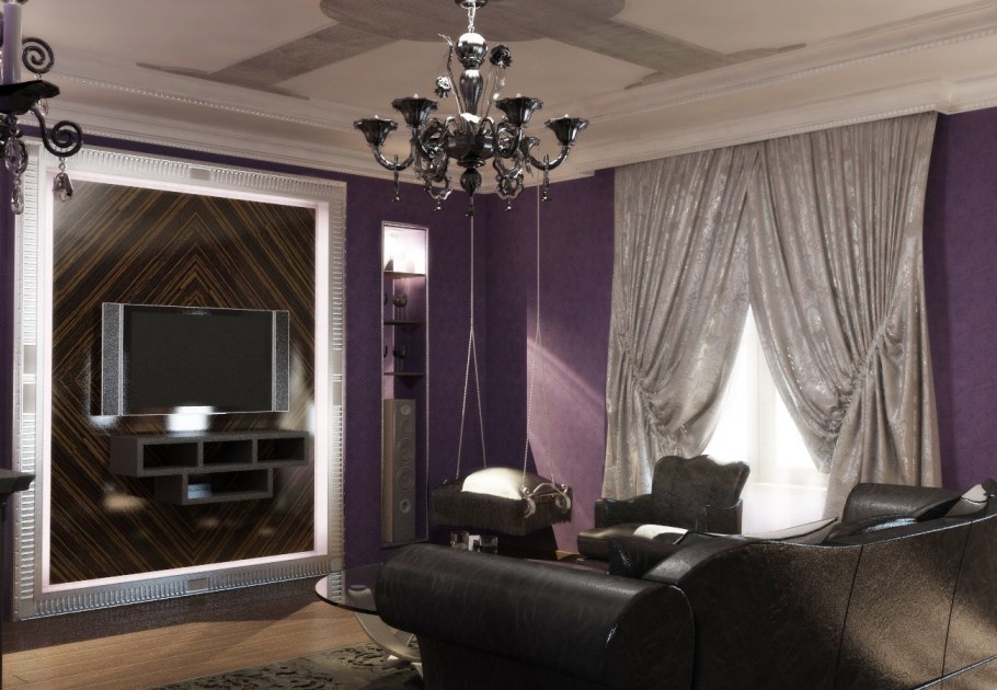 Гламурный интерьер с плазмой