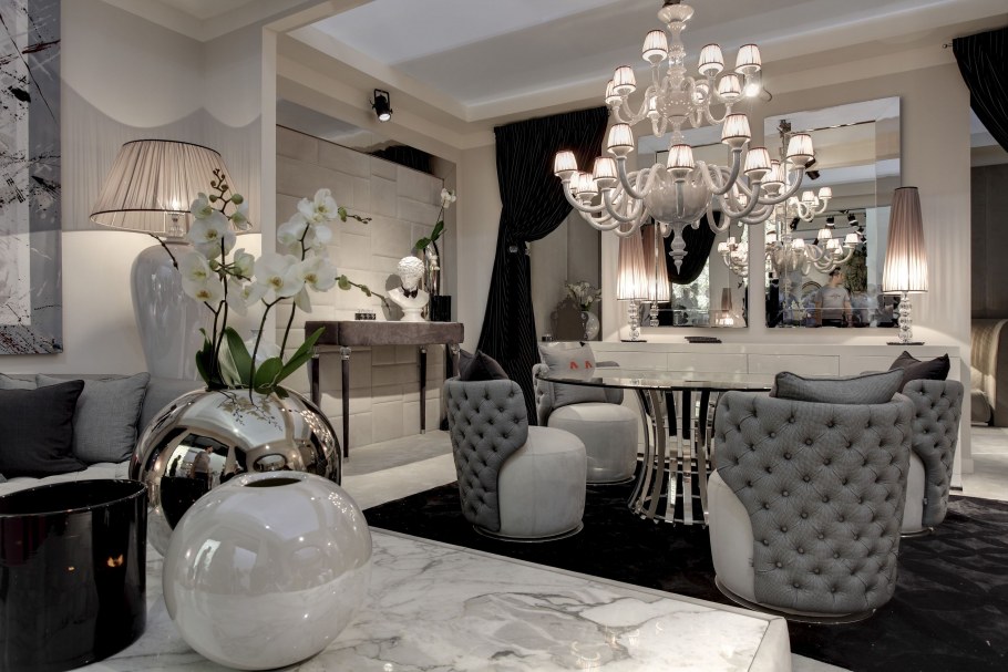 Гламурный интерьер гостиной