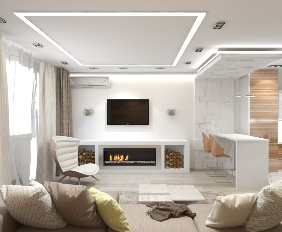 Трапециевидной формы комнаты Скандинавский дизайн интерьера