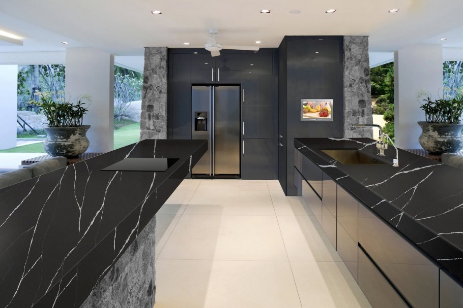 Кварц Grey Marquina
