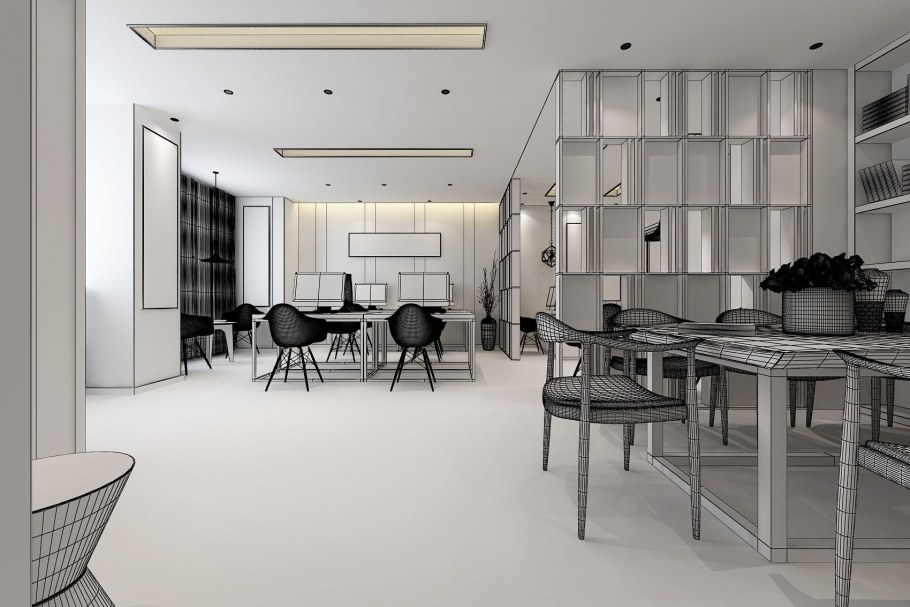 Офис помещение рендер