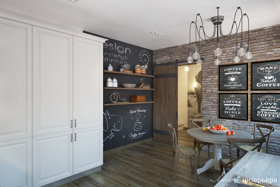 Кухня в сине-белом цвете