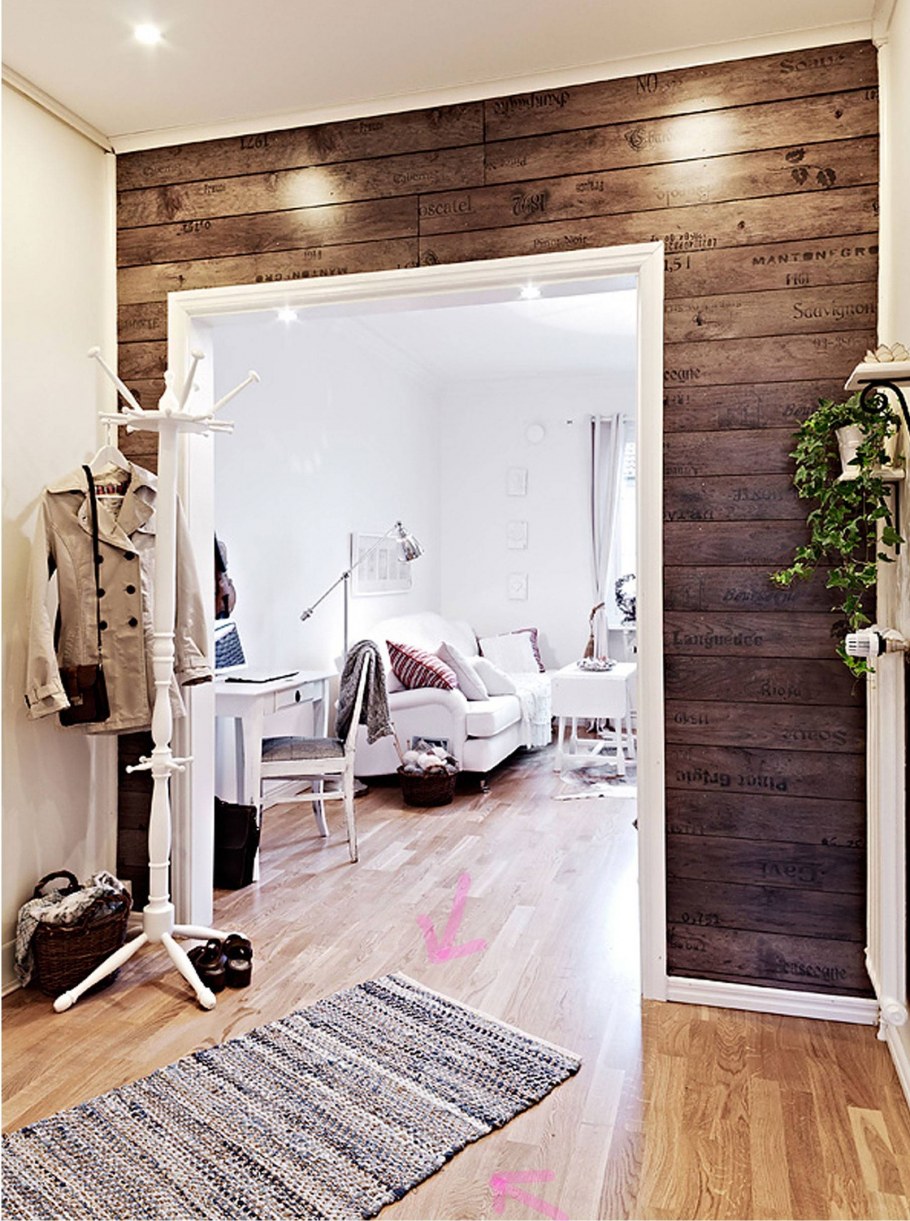 Вагонка в прихожей в скандинавском стиле