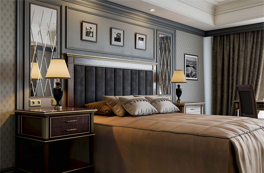 Серо золотой интерьер