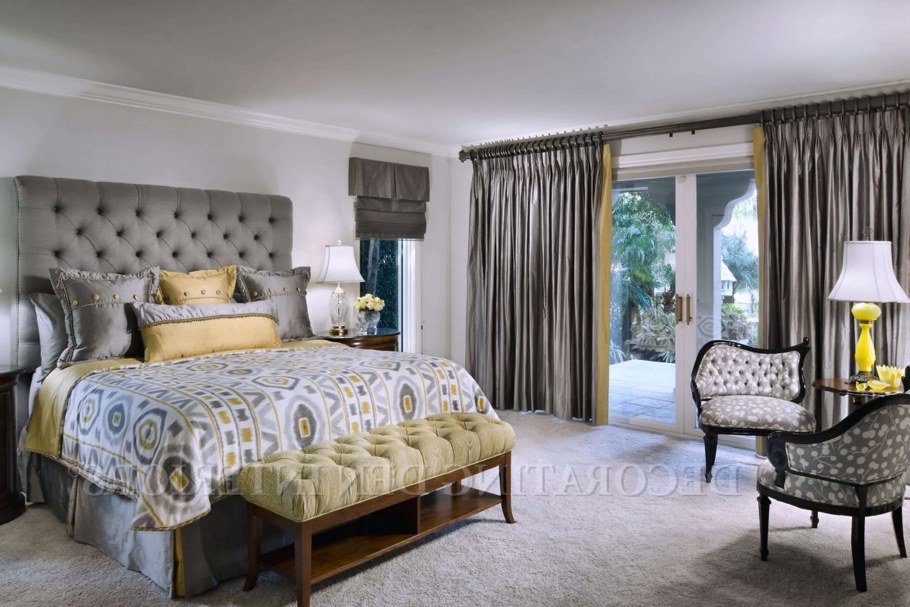 Спальня серый с золотом