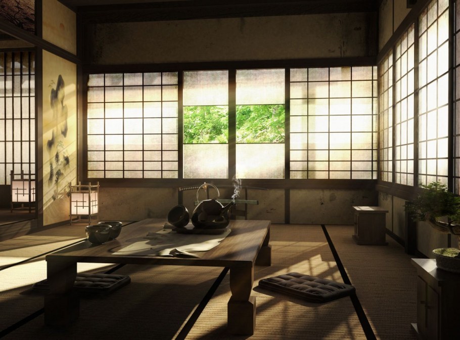 Японский стиль интерьера эскиз