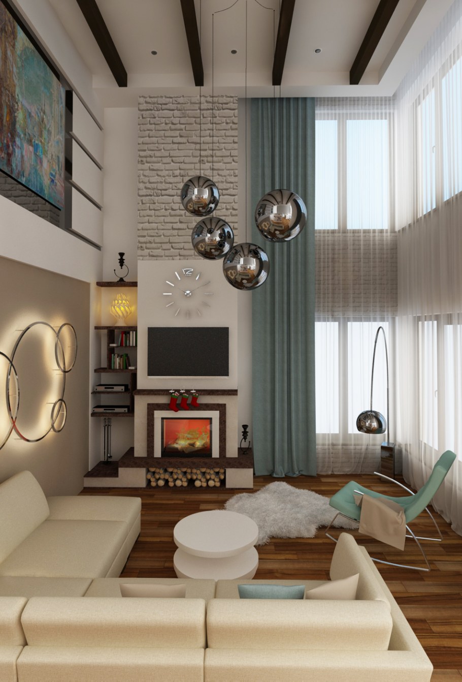 Гостиная в частном доме интерьер