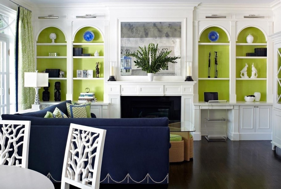 Интерьер с зелеными акцентами