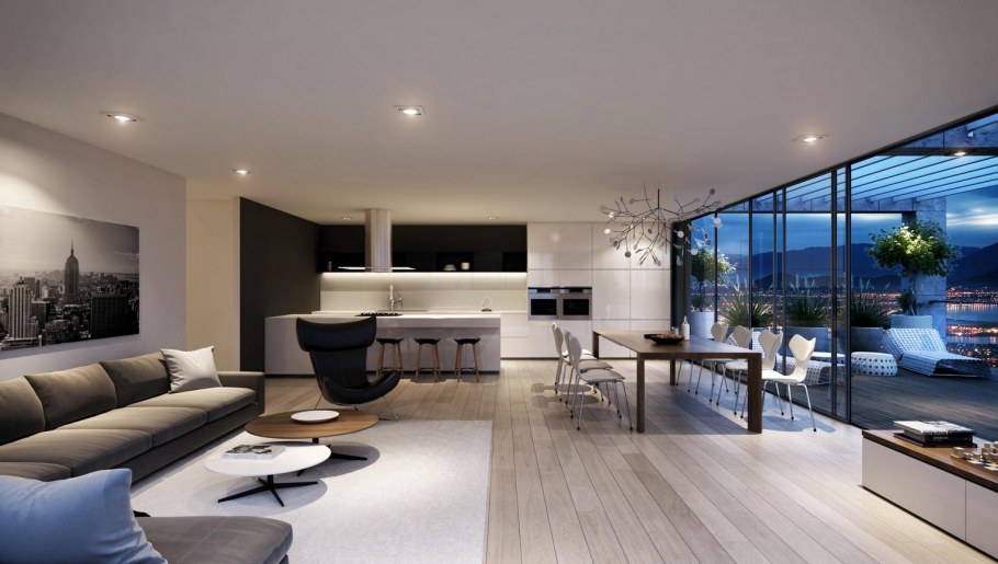 Интерьер гостиной в стиле Хай тек фото