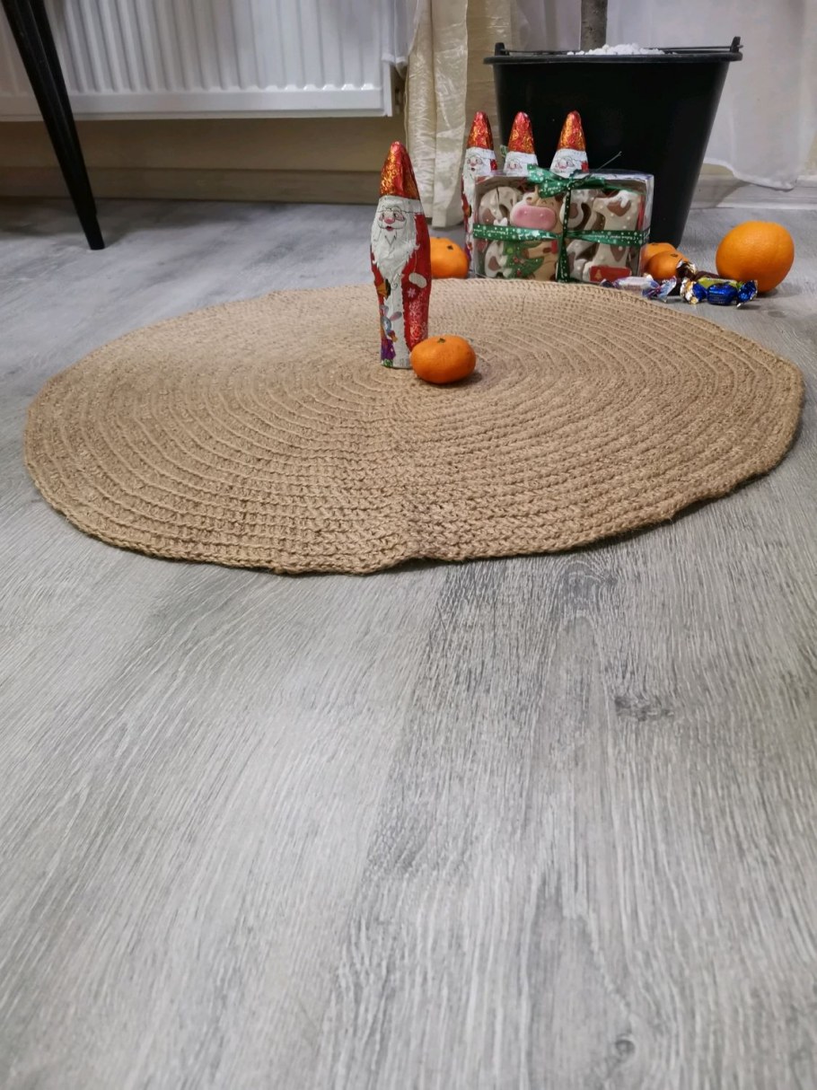 Джутовый коврик в интерьере ванной