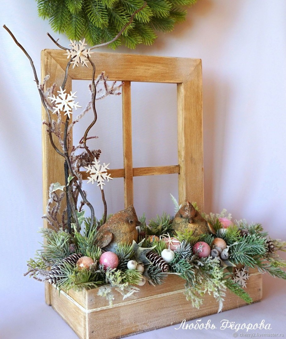 Новогодняя композиция из веток