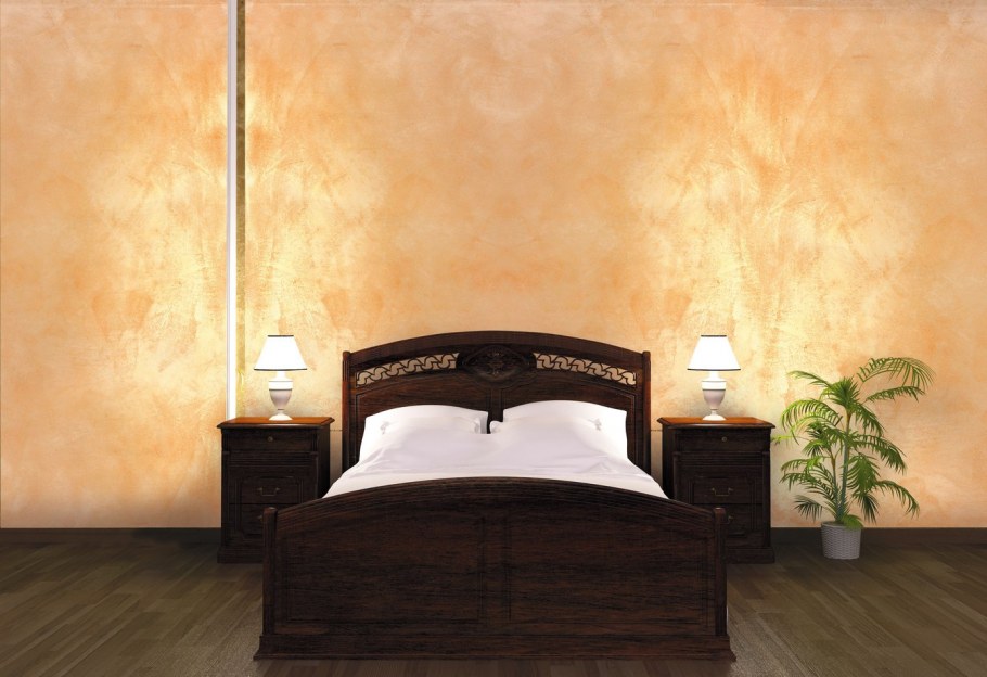 Декоративная краска с эффектом песка в интерьере