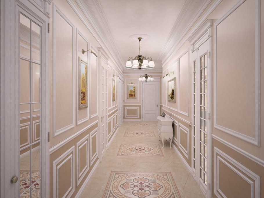 Молдинги в коридоре