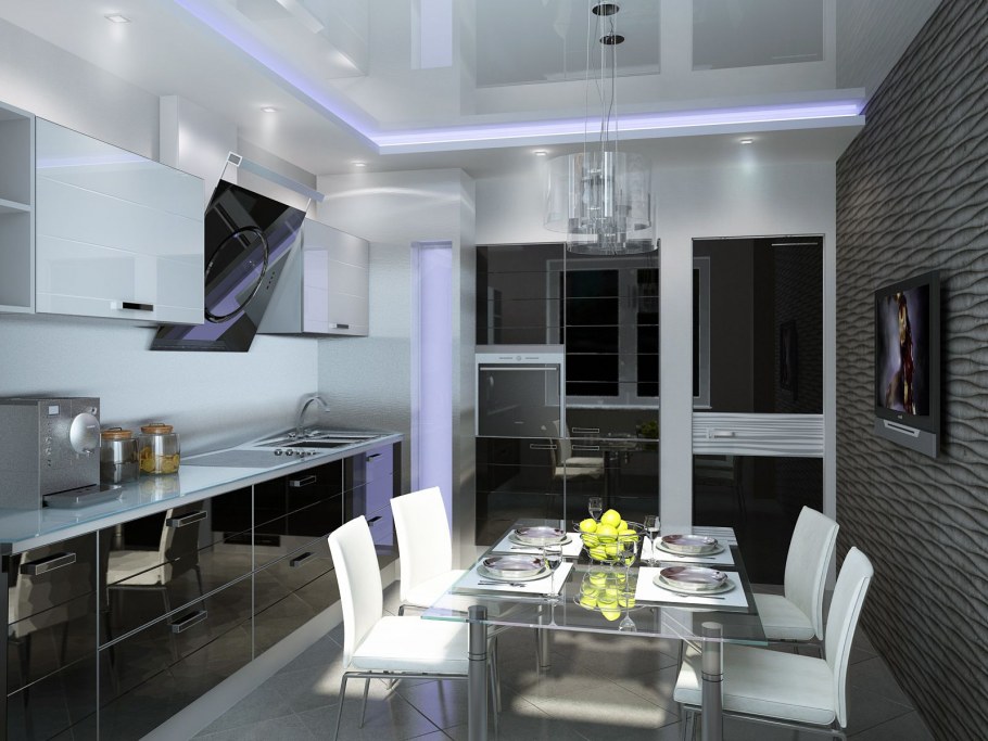 Кухни 9кв м стиль хайтек