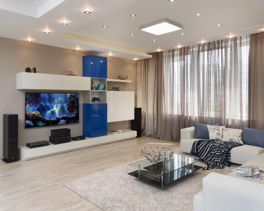 Стиль Хай тек в гостиной