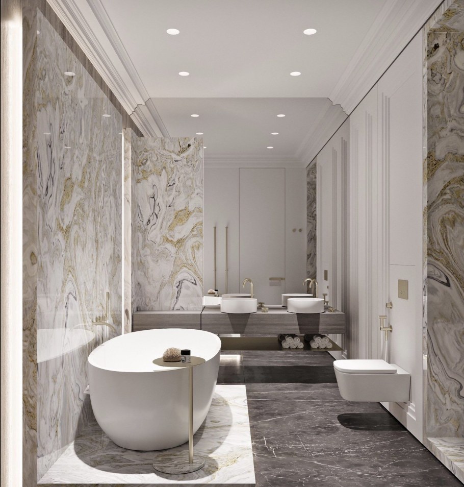 Ванна мрамор современный стиль