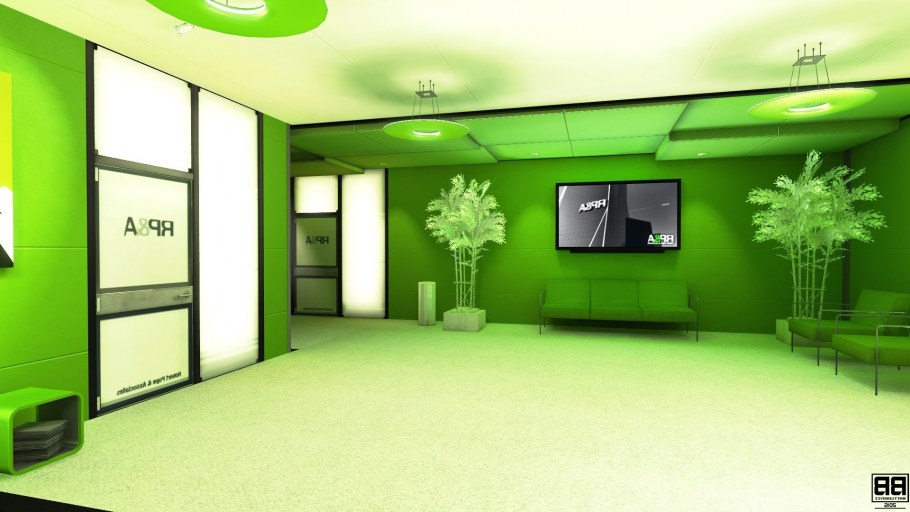 Кафе в зеленых тонах