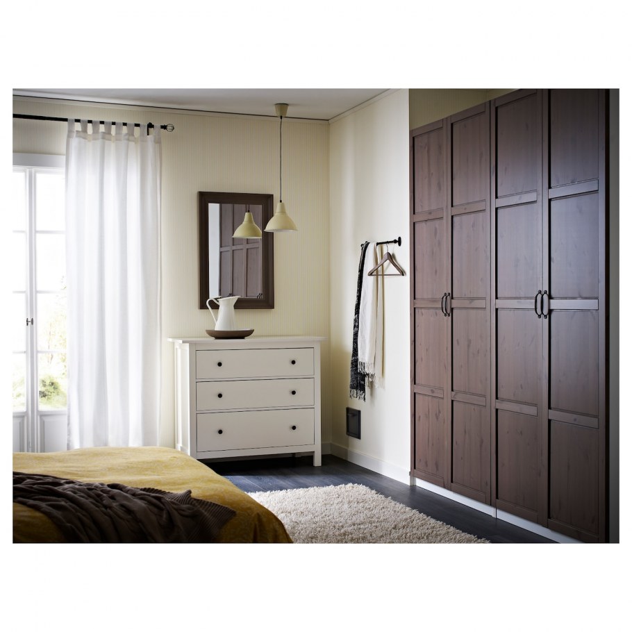 ХЕМНЭС комод с 3 ящиками, белая морилка, 108x96 см