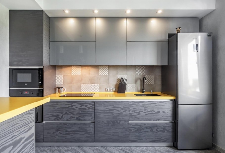 Кухня серая ЛДСП Эггер