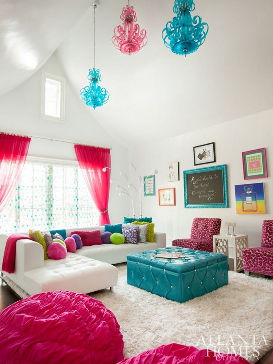 Розовый и бирюзовый в интерьере