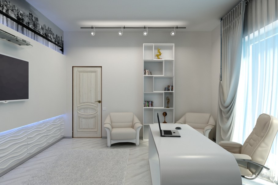 Кабинет в светлых тонах