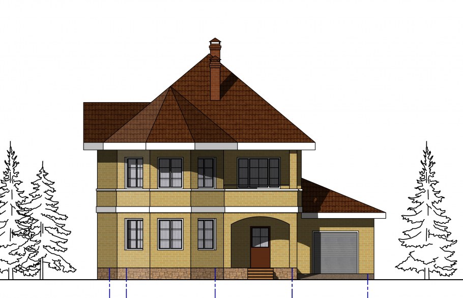 Эскиз двухэтажного дома