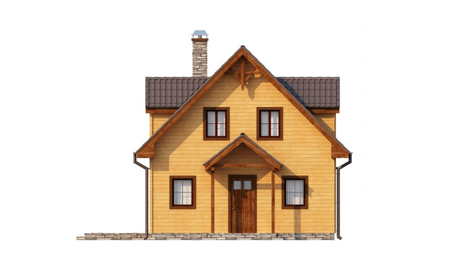 Кирпичный дом на белом фоне