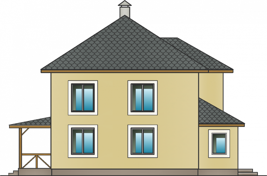 Нарисовать двухэтажный дом