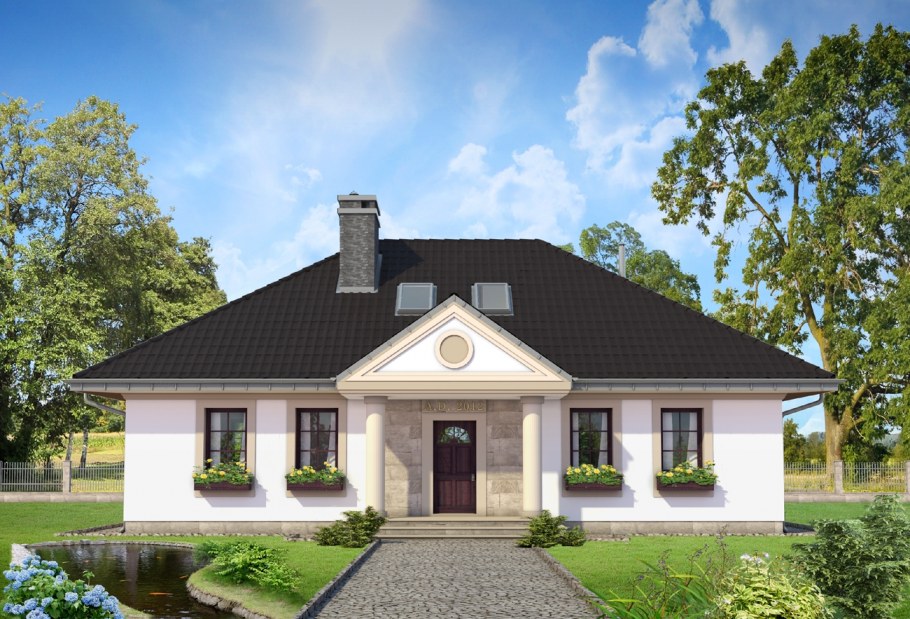 Одножтадныйдом с красивой крышей