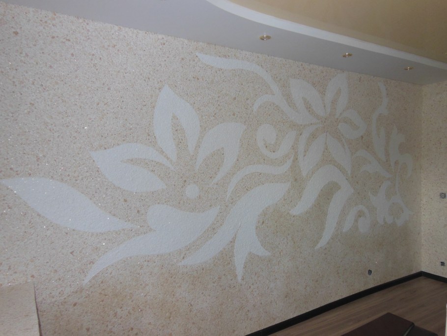 Декорирование стен жидкими обоями