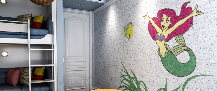 Жидкие обои в детской
