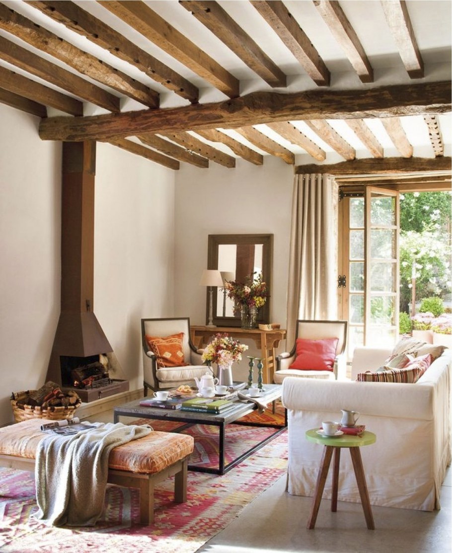 Потолочные балки в интерьере