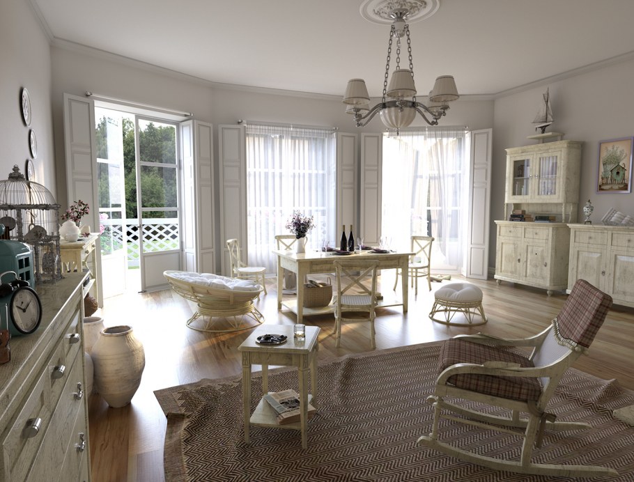 19 Век интерьер Прованса кухни