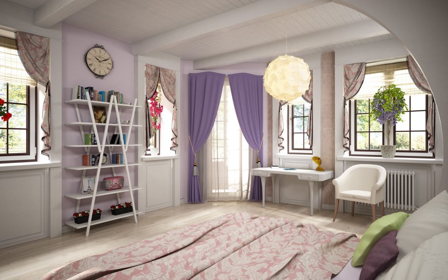 Спальня 20 кв м в стиле Прованс