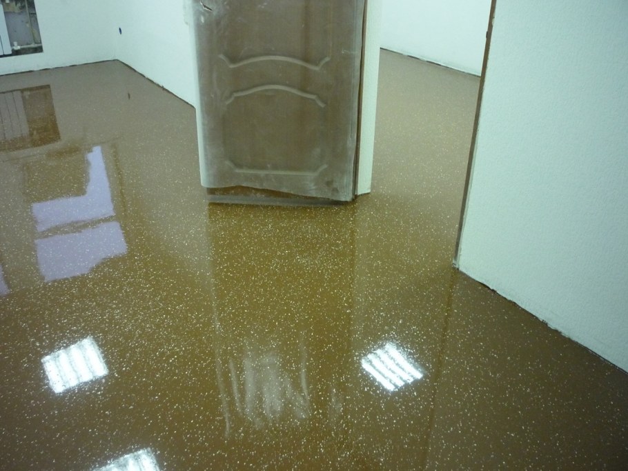 Полимерный пол в ванной комнате