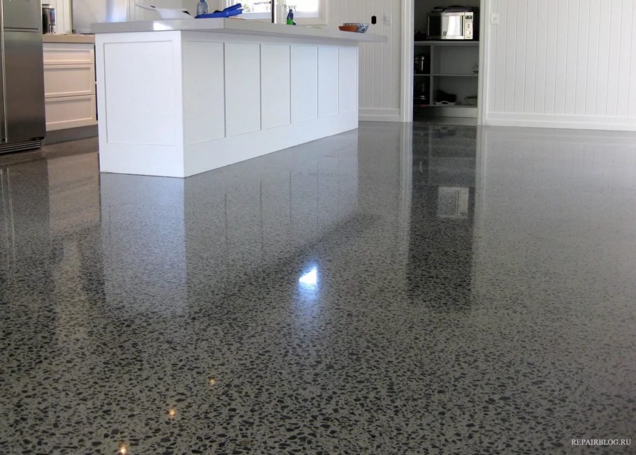 Наливной бетонный пол терраццо