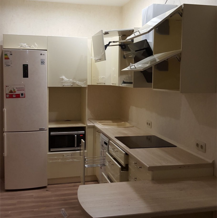 Кухня белый перламутр