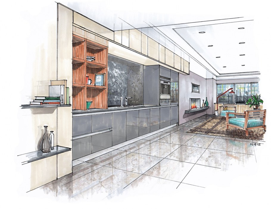 Офис акварель