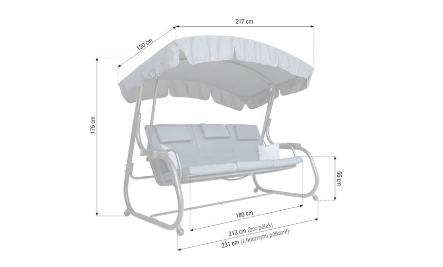 Высота садовых качелей