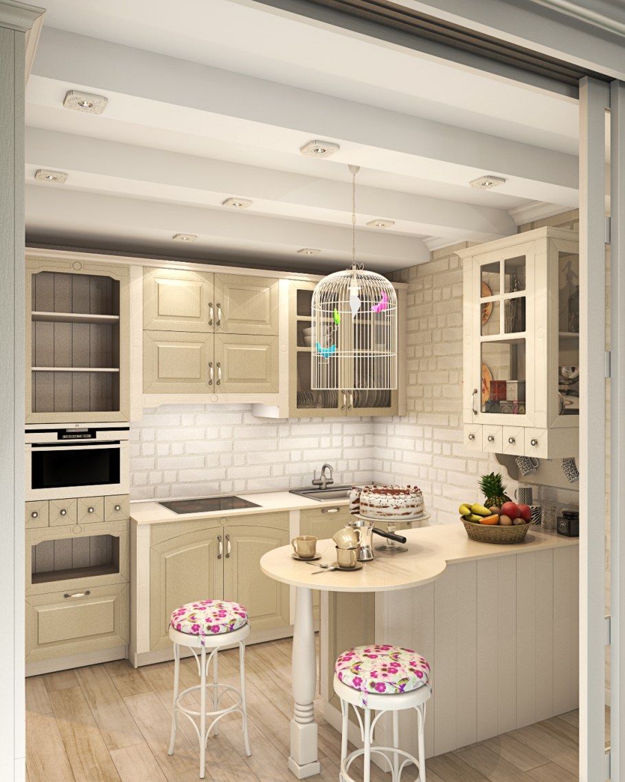 Кухня-гостиная в стиле Прованс