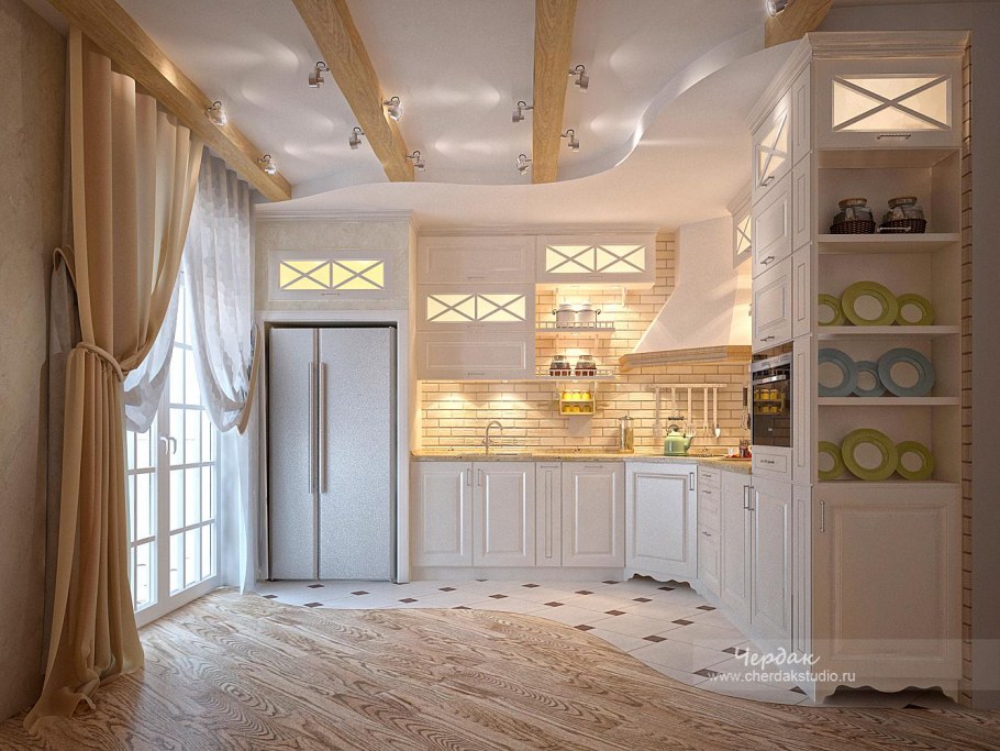 Кухня-гостиная в стиле Прованс